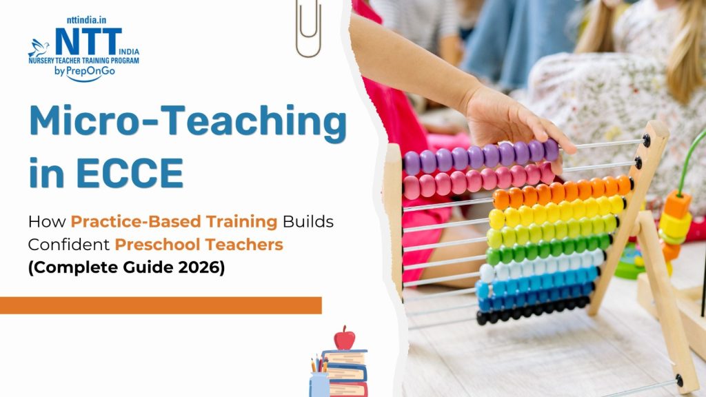 Micro-teaching in ECCE training session with preschool learning activity using colorful abacus