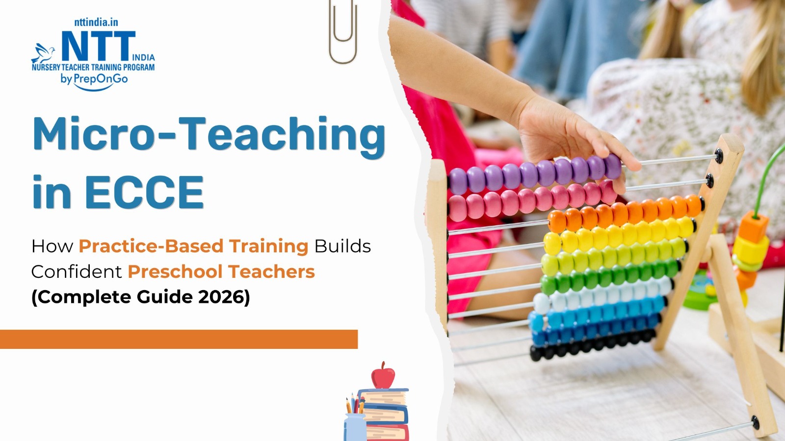 Micro-teaching in ECCE training session with preschool learning activity using colorful abacus